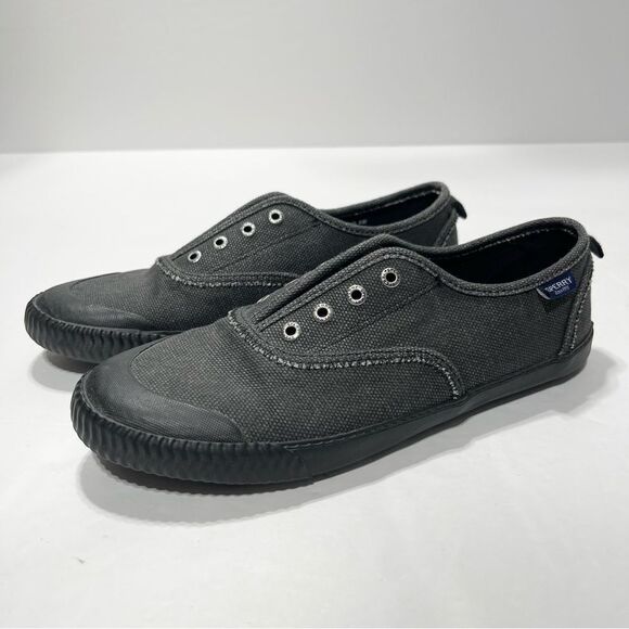 Paul Sperry Slip On Sneakers Sayel Clew Scratch Washed Black/Gray, Size 9 - Picture 3 of 9